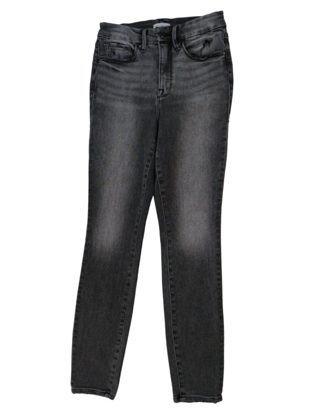 Good American Black Skinny Jeans Size 6 High Rise Stretch Denim Gray Wash